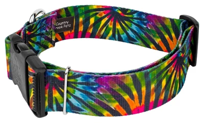Country Brook Petz 1 1/2 Inch Deluxe Tie Dye Stripes Dog Collar 4 Country Brook Petz 1 1/2 Inch Deluxe Tie Dye Stripes Dog Collar - Image 2