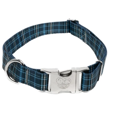 Country Brook Petz Premium Navy Plaid Dog Collar 6 Country Brook Petz Premium Navy Plaid Dog Collar - Image 4
