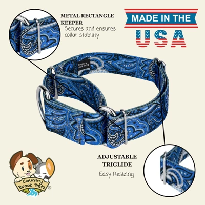 Country Brook Petz HossFit Jr Wide Martingale Dog Collar - Paisley Collection 9 Country Brook Petz HossFit Jr Wide Martingale Dog Collar - Paisley Collection - Image 7