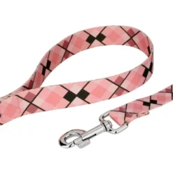 Country Brook Petz Premium Pink And Brown Argyle Collar And Leash -Pet Supplies Online GUEST 25ec15ae 9fbb 4b74 a152 ed2a5dfff933