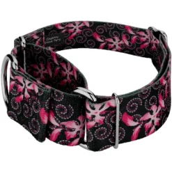 Country Brook Petz 2 Inch Pink Honeysuckle Breeze Martingale Dog Collar