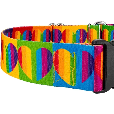 Country Brook Petz 1 1/2 Inch Rainbow Hearts Martingale W/Deluxe Buckle Dog Collar 6 Country Brook Petz 1 1/2 Inch Rainbow Hearts Martingale W/Deluxe Buckle Dog Collar - Image 4
