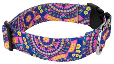 Country Brook Petz 1 1/2 Inch Deluxe Blue Boho Mandala Dog Collar 4 Country Brook Petz 1 1/2 Inch Deluxe Blue Boho Mandala Dog Collar - Image 2