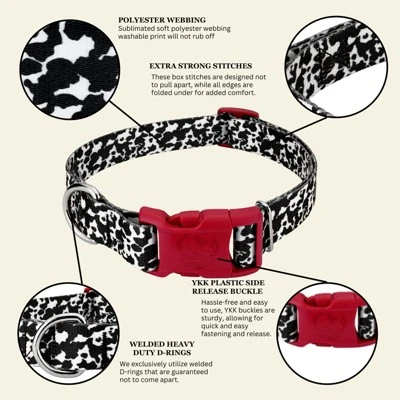 Country Brook Petz Deluxe Dairy Cow Dog Collar - Made In The U.S.A. (1 Inch, Medium) 4 Country Brook Petz Deluxe Dairy Cow Dog Collar - Made In The U.S.A. (1 Inch, Medium) - Image 2