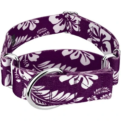 Country Brook Petz 1 1/2 Inch Purple Hawaiian Martingale Dog Collar 6 Country Brook Petz 1 1/2 Inch Purple Hawaiian Martingale Dog Collar - Image 4