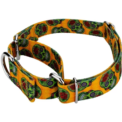 Country Brook Design Sugar Skulls Martingale Dog Collar 3 Country Brook Design Sugar Skulls Martingale Dog Collar