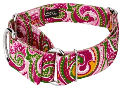 Country Brook Petz 1 1/2 Inch Pink Paisley Martingale Dog Collar 5 Country Brook Petz 1 1/2 Inch Pink Paisley Martingale Dog Collar - Image 3
