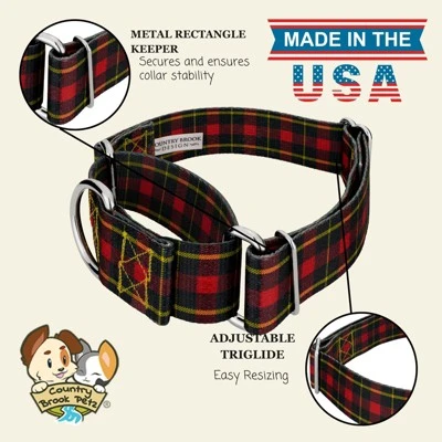 Country Brook Petz HossFit Jr Wide Martingale Dog Collar - Plaid And Argyle Collection 9 Country Brook Petz HossFit Jr Wide Martingale Dog Collar - Plaid And Argyle Collection - Image 7