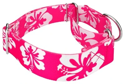 Country Brook Petz 1 1/2 Inch Pink Hawaiian Martingale Dog Collar 6 Country Brook Petz 1 1/2 Inch Pink Hawaiian Martingale Dog Collar - Image 4