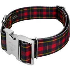 Country Brook Petz 1 1/2 Inch Premium Buffalo Plaid Dog Collar