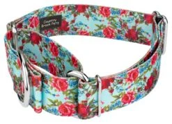 Country Brook Petz 1 1/2 Inch Vintage Roses Martingale Dog Collar