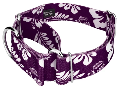 Country Brook Petz 1 1/2 Inch Purple Hawaiian Martingale Dog Collar 3 Country Brook Petz 1 1/2 Inch Purple Hawaiian Martingale Dog Collar