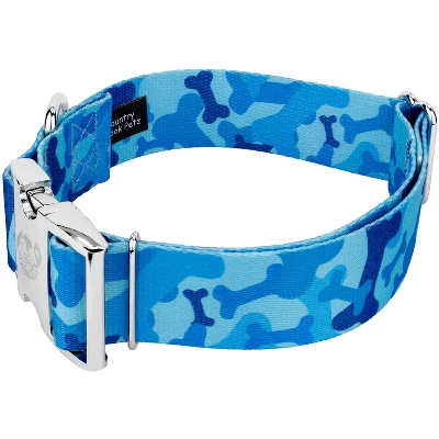 Country Brook Petz 1 1/2 Inch Premium Blue Bone Camo Dog Collar 4 Country Brook Petz 1 1/2 Inch Premium Blue Bone Camo Dog Collar - Image 2