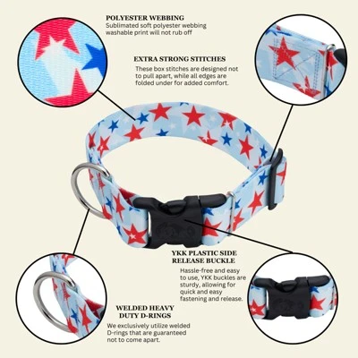 Country Brook Petz HossFit Jr Wide Deluxe Dog Collar - Americana Collection 4 Country Brook Petz HossFit Jr Wide Deluxe Dog Collar - Americana Collection - Image 2