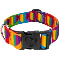 Country Brook Petz 1 1/2 Inch Deluxe Rainbow Hearts Dog Collar -Pet Supplies Online GUEST fc287851 c291 4aef 87e4 7d0e29bd38f8